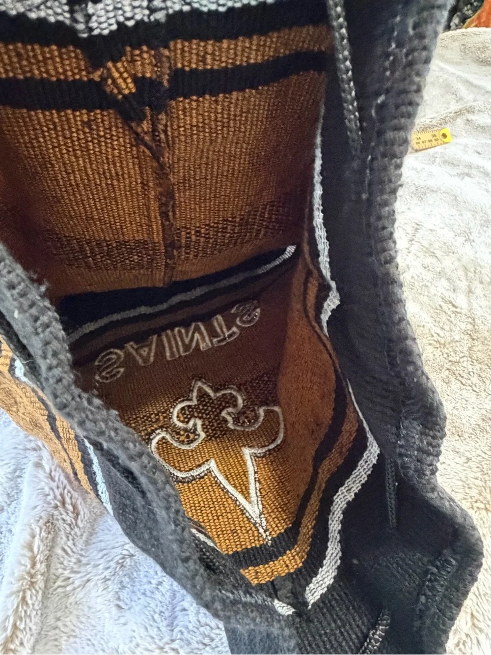 New Orleans Saints Woven Backpack Baja Boho Fleur de Lis NFL Football Bag